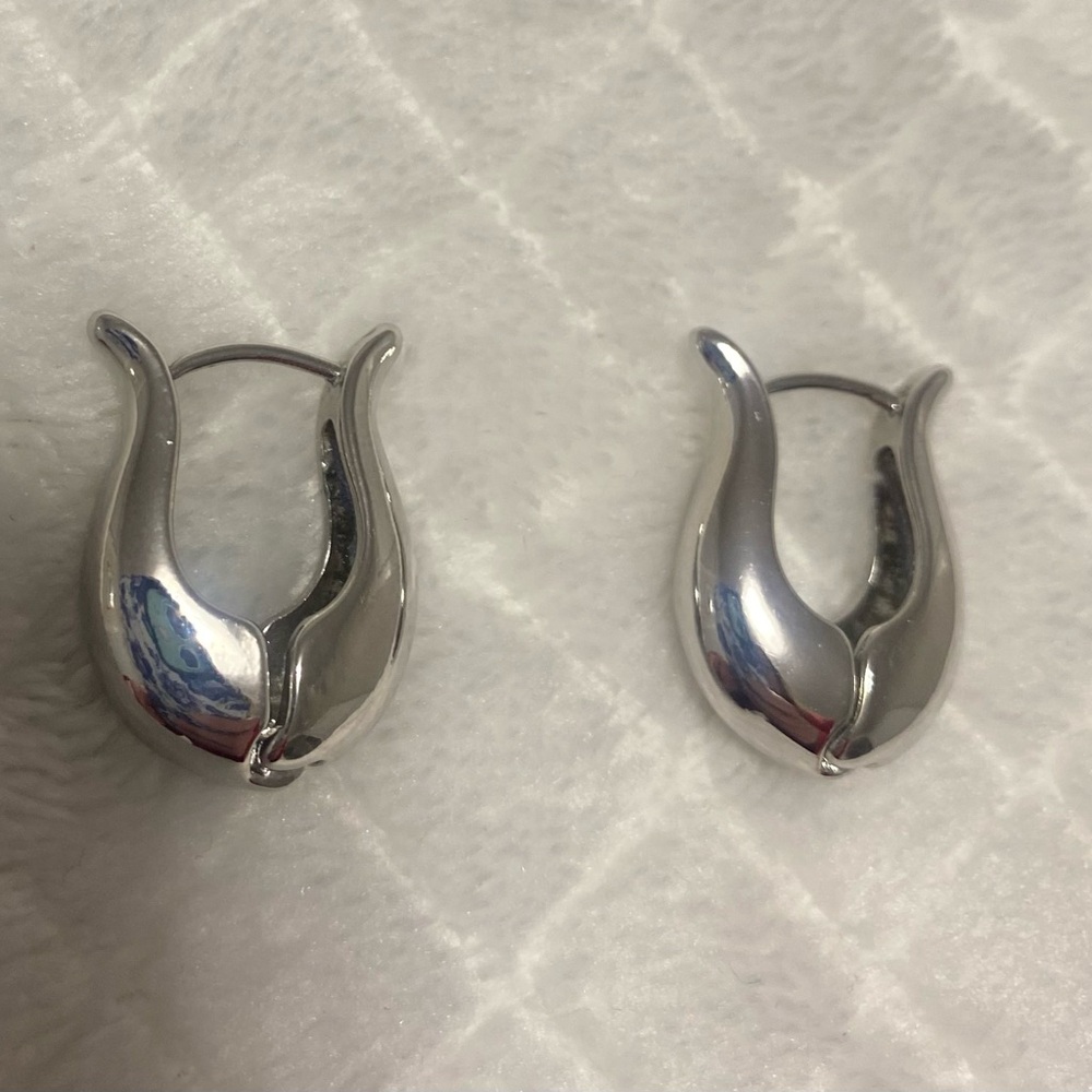 Anthropologie Mini Horseshoe Hoop Earrings